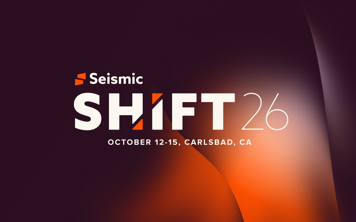Event banner for Seismic SHIFT 26, occurring October 12–15 in Carlsbad, CA, featuring a sleek purple and orange design.